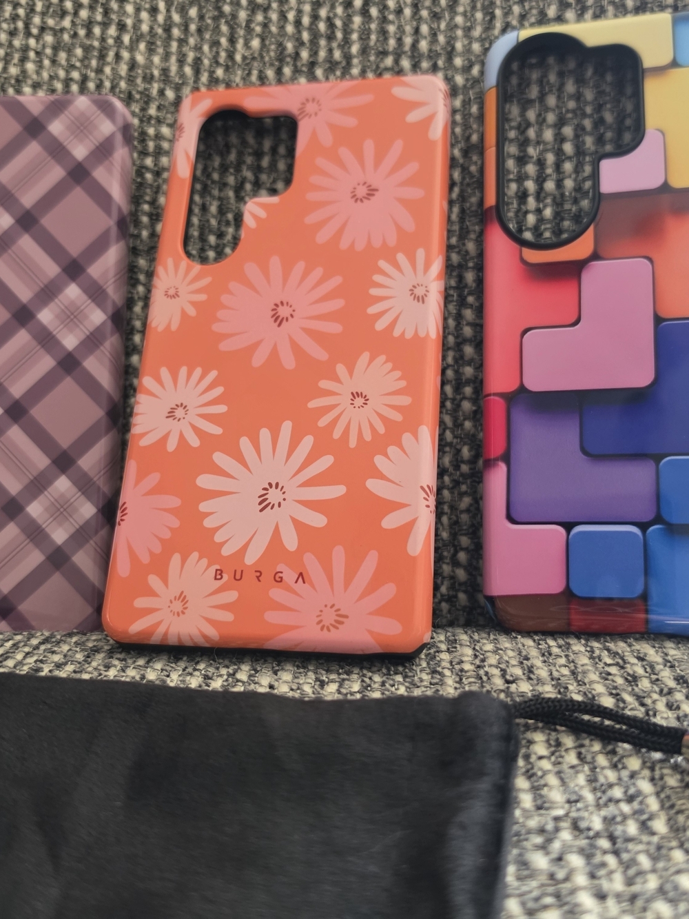 BURGA Coral Floral Phone Case - Orange with Pink Flowers